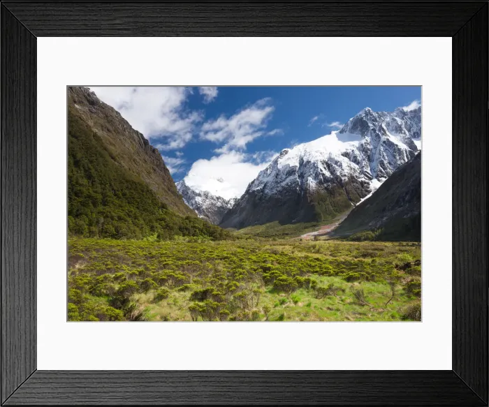 Framed Print : snowy mountain scenic view Framed Print : snowy mountain scenic view