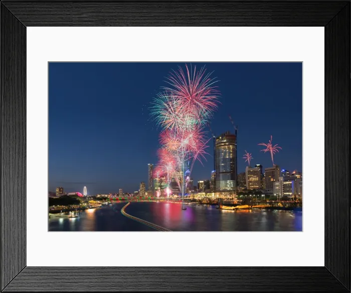 Framed Print : Brisbane New Year firework 2016 Framed Print : Brisbane New Year firework 2016