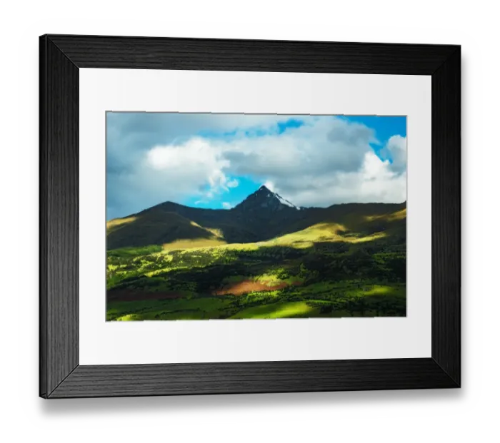 Framed Print : Uneven. An uneven light over the mountain in New Zealand, Arthur pass