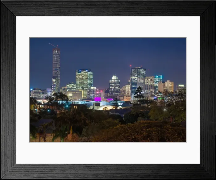Framed Print : Brisbane cityscape at night
