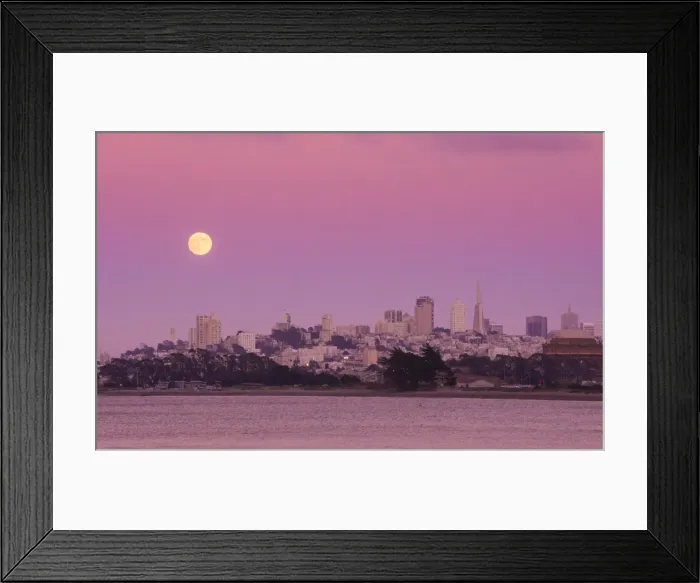Framed Print : Full moon at San Francisco city Framed Print : Full moon at San Francisco city