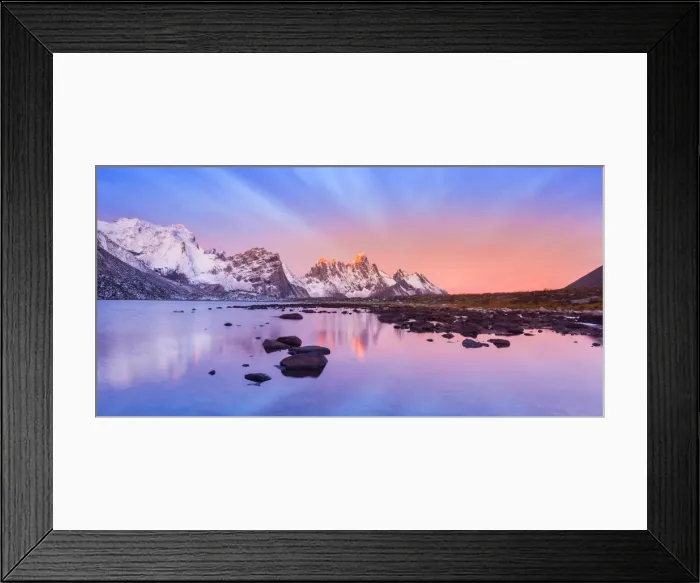 Framed Print : Sunrise at tombstone mountain Canada