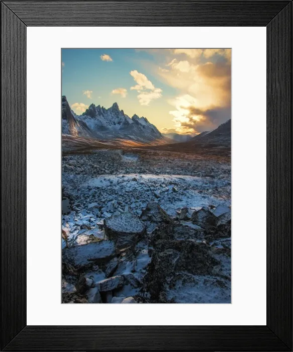 Framed Print : Sunset at Tombstone Mountain Framed Print : Sunset at Tombstone Mountain