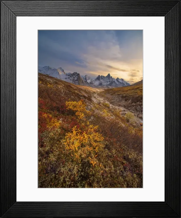 Framed Print : Sunrise at Tombstone Mountain Framed Print : Sunrise at Tombstone Mountain