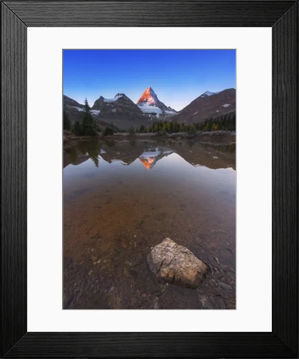 Framed Print : Sunrise at Mount Assiniboine with reflection Framed Print : Sunrise at Mount Assiniboine with reflection