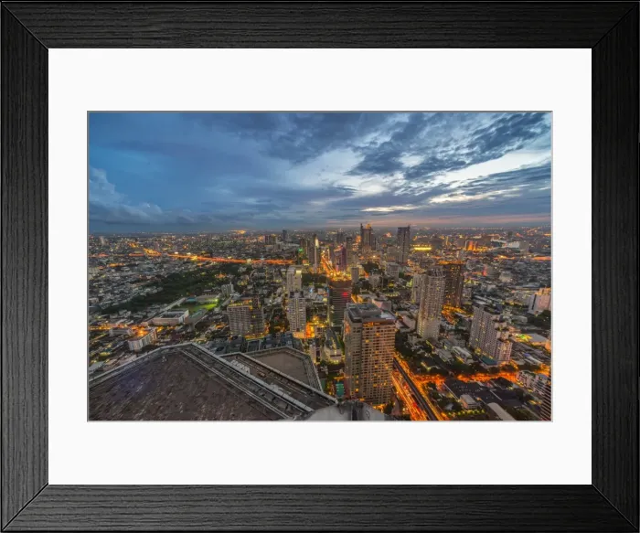 Framed Print : Bangkok cityscape during twilight