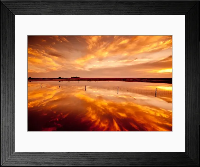 Framed Print : Sunset over salt lake