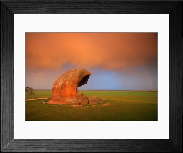 Framed Print : Murphys Haystacks and rainbow. South Australia