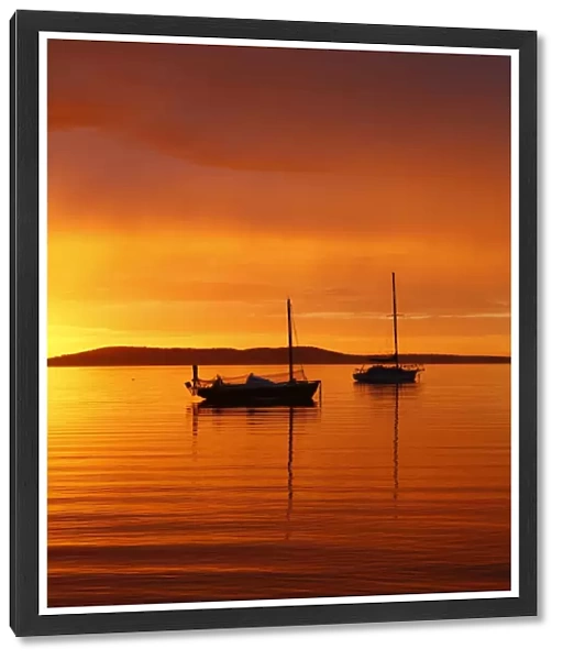 Yachts at dawn. Boston Bay. Australia