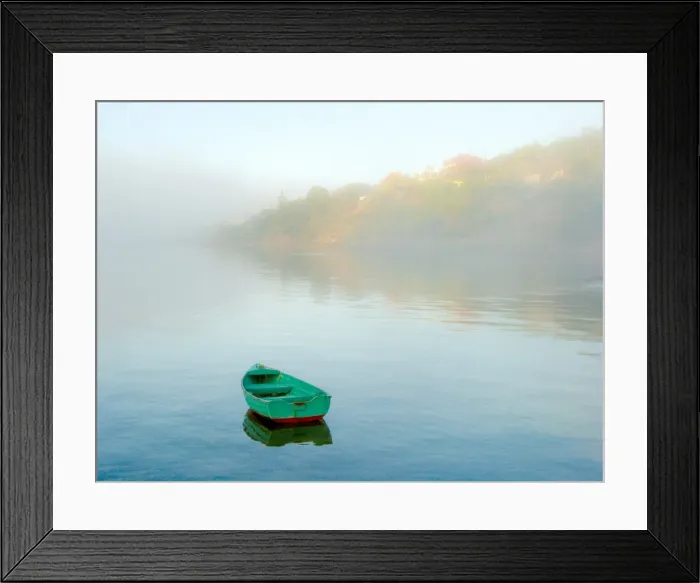 Framed Print : Dinghy in the fog. Port Lincoln. South Australia