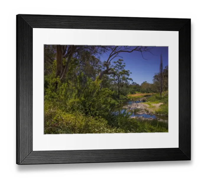 Framed Print : Tambo river during summer in the Alpine region of north east Victoria, Australia