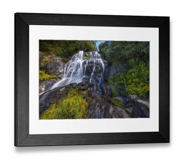 Framed Print : Flowing water over Falls Creek waterfall in the Alpine mountainous region of north east Victoria, Australia Framed Print : Flowing water over Falls Creek waterfall in the Alpine mountainous region of north east Victoria, Australia