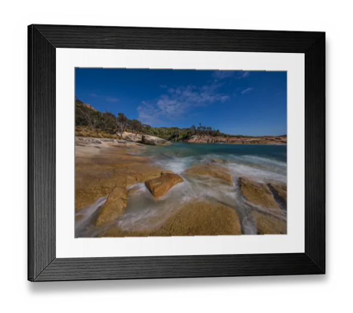 Framed Print : Killiecrankie bay, west coastline of Flinders Island, Bass Strait, Tasmania, Australia