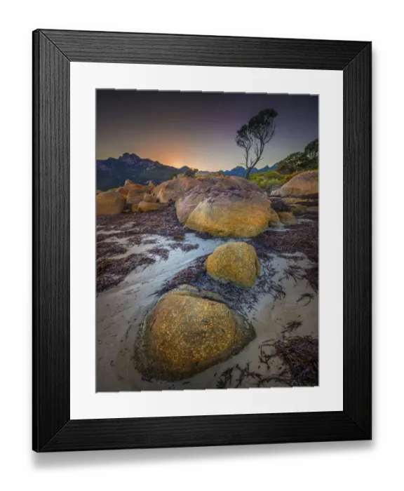 Framed Print : Dawn at Fotheringate beach Flinders Island, Bass Strait, Tasmania, Australia