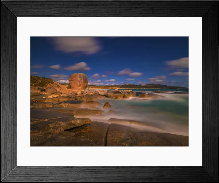 Framed Print : Marshall bay and Castle rock view, Flinders Island, Bass Strait, Tasmania, Australia