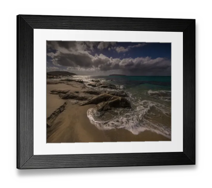 Framed Print : Stormy weather at north east beach, Flinders Island, Bass Strait, Tasmania, Australia
