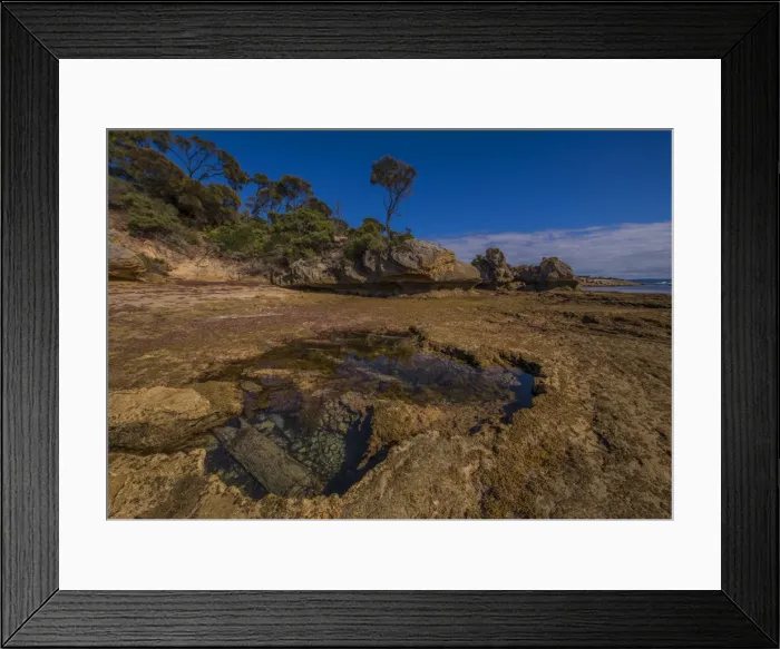 Framed Print : Cave beach in Port Davies at low tide, Flinders Island, Bass Strait, Tasmania, Australia Framed Print : Cave beach in Port Davies at low tide, Flinders Island, Bass Strait, Tasmania, Australia