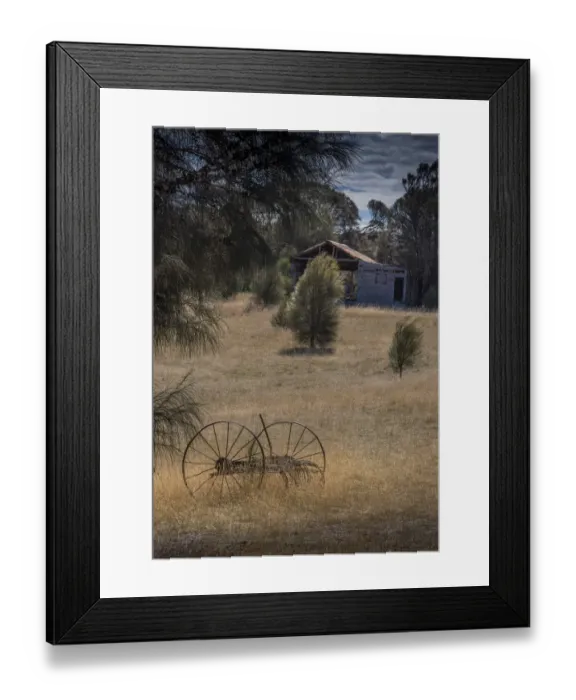 Framed Print : Old and abandoned farm machinery at Wybalenna, Flinders Island, Bass Strait, Tasmania, Australia