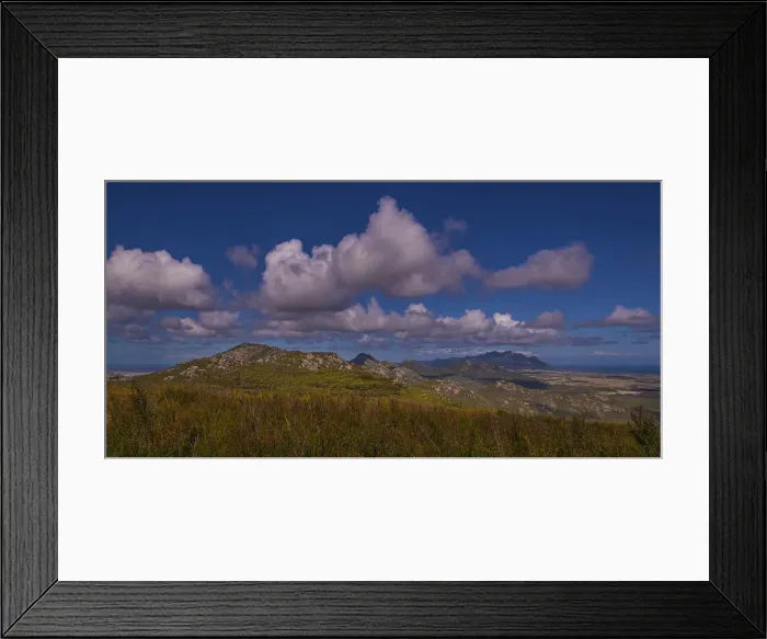 Framed Print : A view towards the Strzelecki range, Flinders Island, Bass Strait, Tasmania, Australia