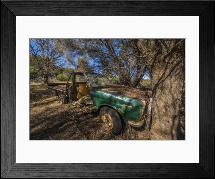 Framed Print : Old and abandoned vehicle at Wybalenna, Flinders Island, Bass Strait, Tasmania, Australia Framed Print : Old and abandoned vehicle at Wybalenna, Flinders Island, Bass Strait, Tasmania, Australia