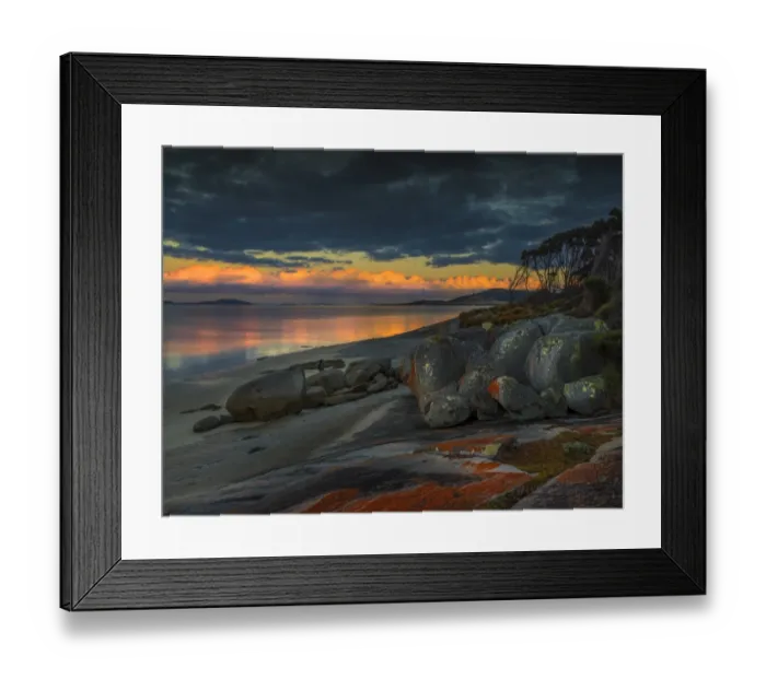 Framed Print : Dawn at blue rocks, west coastline of Flinders Island, Bass Strait, Tasmania, Australia Framed Print : Dawn at blue rocks, west coastline of Flinders Island, Bass Strait, Tasmania, Australia