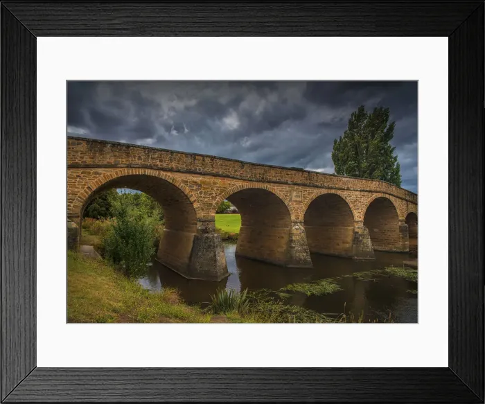 Framed Print : A view to the historic convict built bridge at Richmond in southern Tasmania, Australia Framed Print : A view to the historic convict built bridge at Richmond in southern Tasmania, Australia