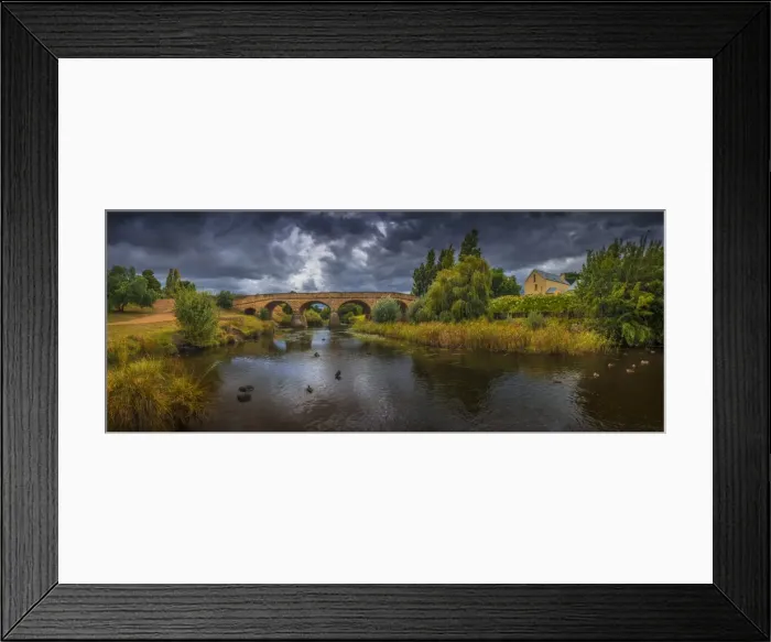 Framed Print : A view to the historic convict built bridge at Richmond in southern Tasmania, Australia Framed Print : A view to the historic convict built bridge at Richmond in southern Tasmania, Australia