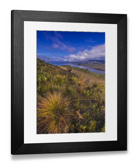 Framed Print : Scenic view of Lake Pedder in the south west wilderness of Tasmania, Australia Framed Print : Scenic view of Lake Pedder in the south west wilderness of Tasmania, Australia
