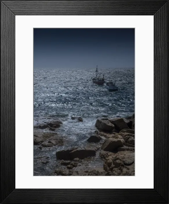 Framed Print : Rough seas and approaching storm at Bicheno, east coastline of Tasmania Framed Print : Rough seas and approaching storm at Bicheno, east coastline of Tasmania