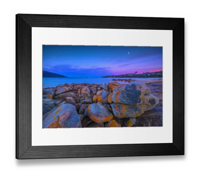 Framed Print : Early morning light in Coles Bay, Freycinet National Park, east coastline of Tasmania