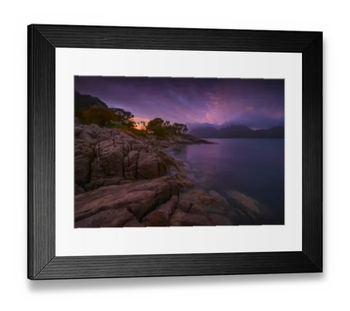 Framed Print : Early morning light in Coles Bay, Freycinet National Park, east coastline of Tasmania