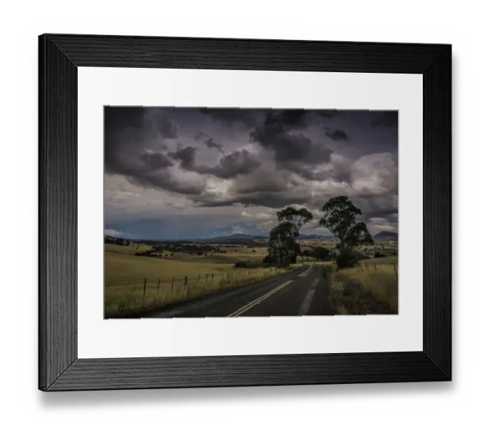 Framed Print : Road into the Colebrook valley, rural Tasmania