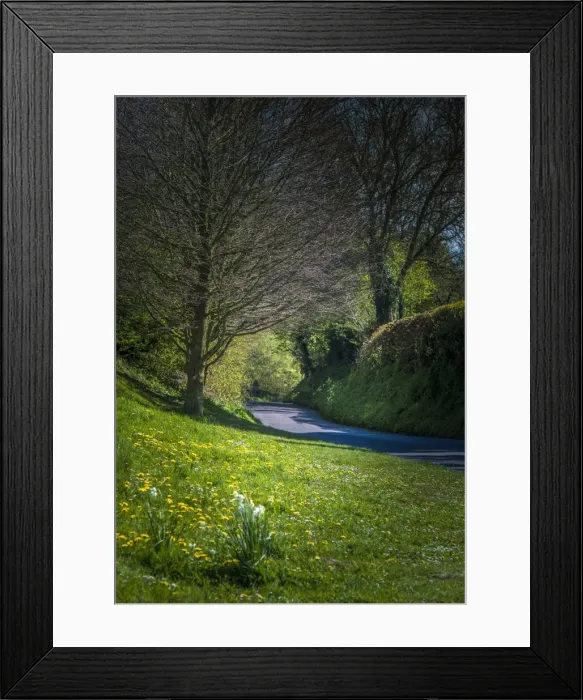 Framed Print : Country road at Cerne Abbas, Dorset, England, United Kingdom Framed Print : Country road at Cerne Abbas, Dorset, England, United Kingdom