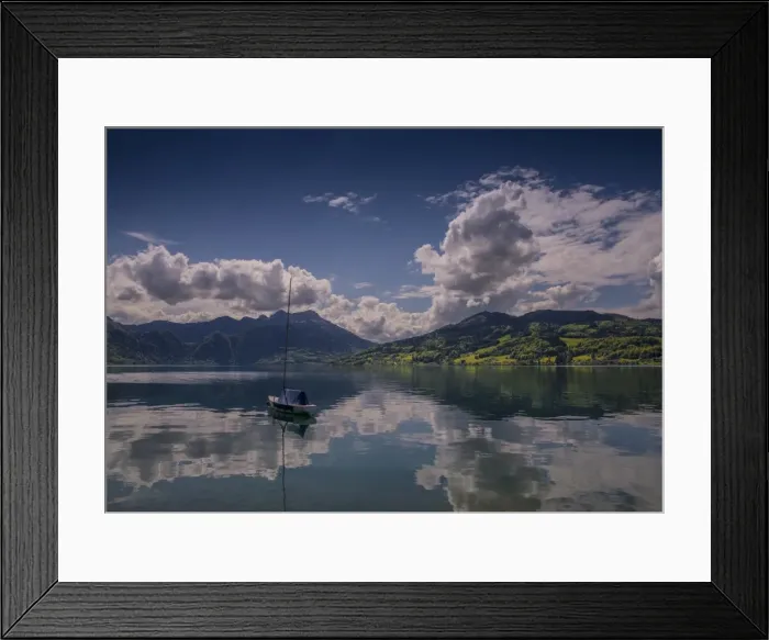 Framed Print : Attersee, and mountain views in the springtime, Austria