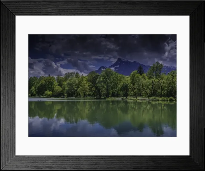 Framed Print : Lake reflections, Salzburg, Austria Framed Print : Lake reflections, Salzburg, Austria