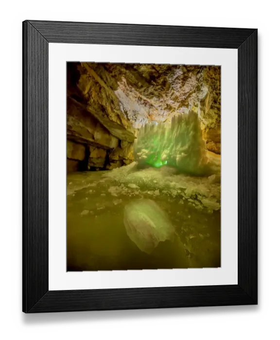 Framed Print : Inside the crystal ice cave near Hallstatt, Austria