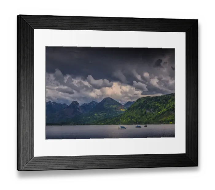 Framed Print : Scenic views around the alpine area of St. Gilgen, a village by the Wolfgangsee in the Austrian state of Salzburg Austria