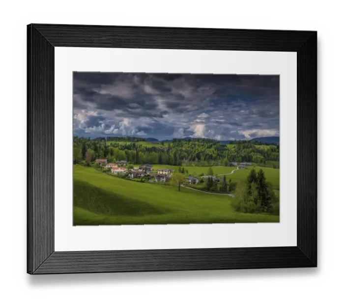 Framed Print : Scenic views around the alpine area of St. Gilgen, a village by the Wolfgangsee in the Austrian state of Salzburg Austria