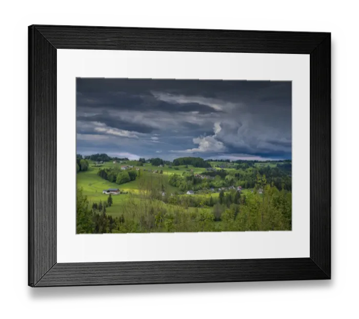 Framed Print : Scenic views around the alpine area of St. Gilgen, a village by the Wolfgangsee in the Austrian state of Salzburg Austria