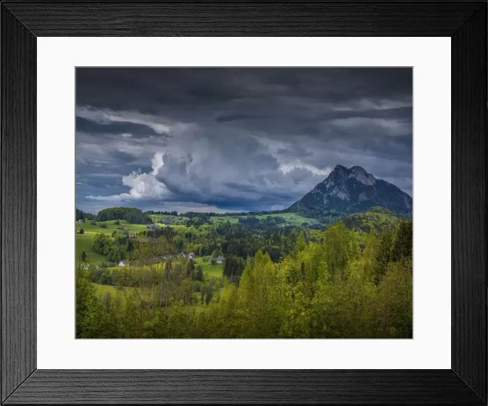 Framed Print : Scenic views around the alpine area of St. Gilgen, a village by the Wolfgangsee in the Austrian state of Salzburg Austria