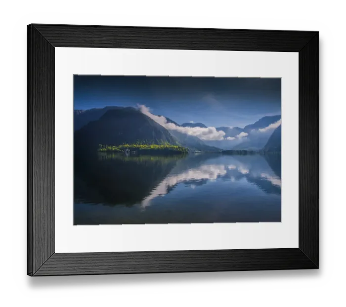 Framed Print : The Alpine village of Hallstatt in the central mountain region of Austria