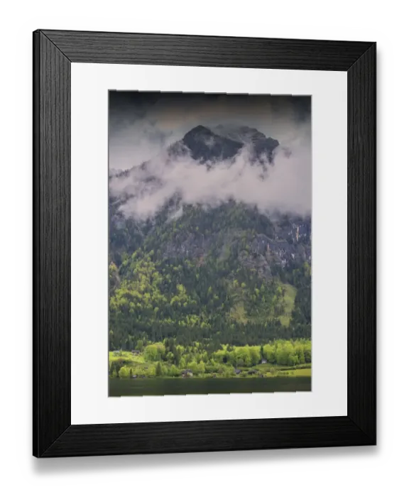 Framed Print : Lake Hallstatt, in the mountainous region of Salzkammergut, Austria