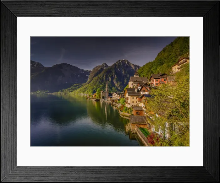 Framed Print : Lake Hallstatt, in the mountainous region of Salzkammergut, Austria