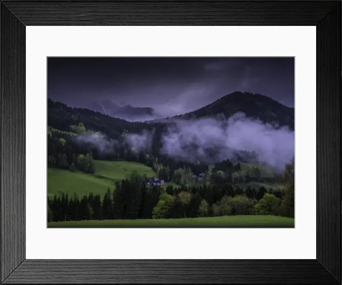 Framed Print : The Admont Valley in spring, with farmland pastures and mountain views, central Austria Framed Print : The Admont Valley in spring, with farmland pastures and mountain views, central Austria