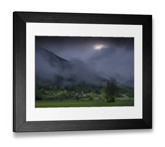 Framed Print : The Admont Valley in spring, with farmland pastures and mountain views, central Austria Framed Print : The Admont Valley in spring, with farmland pastures and mountain views, central Austria