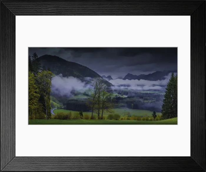 Framed Print : The Admont Valley in spring, with farmland pastures and mountain views, central Austria Framed Print : The Admont Valley in spring, with farmland pastures and mountain views, central Austria