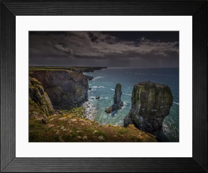 Framed Print : Coastal scene at Flimstone Bay, Pembrokeshire, Wales, United Kingdom Framed Print : Coastal scene at Flimstone Bay, Pembrokeshire, Wales, United Kingdom