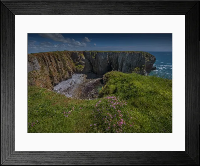 Framed Print : Coastal scene at Flimstone Bay, Pembrokeshire, Wales, United Kingdom Framed Print : Coastal scene at Flimstone Bay, Pembrokeshire, Wales, United Kingdom