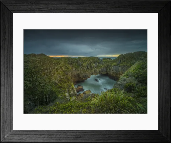 Framed Print : Pancake rocks, Punakaiki, west coast, south island, New Zealand