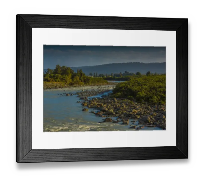 Framed Print : The west coast of the south island at the Karangarua river, New Zealand Framed Print : The west coast of the south island at the Karangarua river, New Zealand